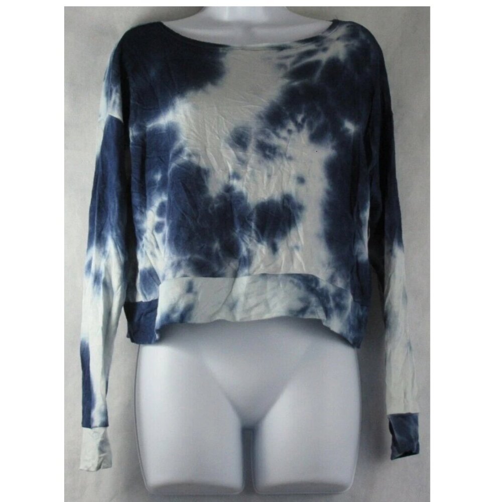 Jenni Women's Soft Rayon Blend Lounge Pajama Top, Navy Blue Swirl, XS